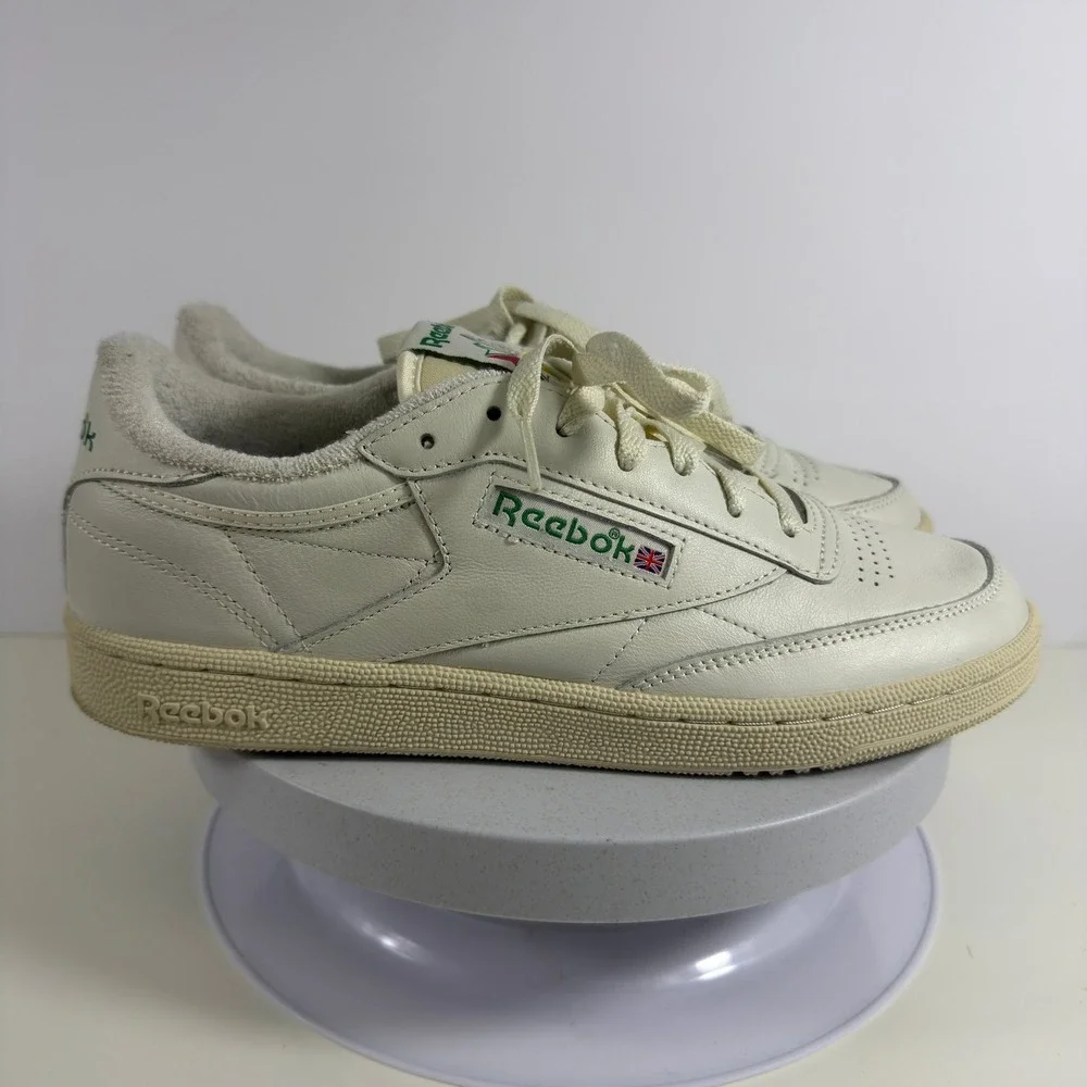 Reebok Club C 85 Vintage Leather Sneakers Womens Chalk Glen Green V69406‎